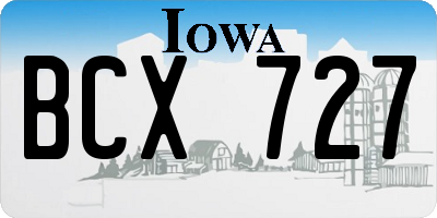 IA license plate BCX727