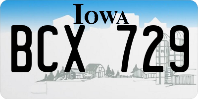 IA license plate BCX729