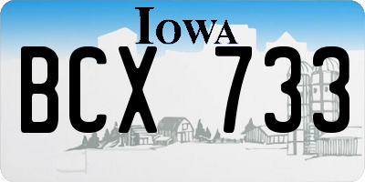 IA license plate BCX733