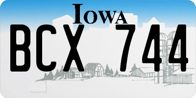 IA license plate BCX744