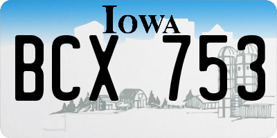 IA license plate BCX753