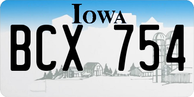 IA license plate BCX754