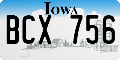 IA license plate BCX756