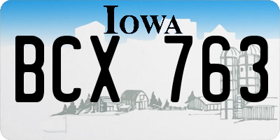 IA license plate BCX763