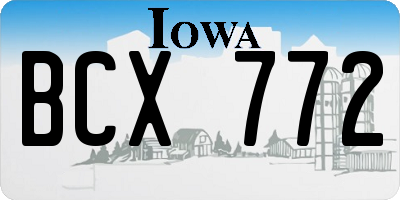 IA license plate BCX772