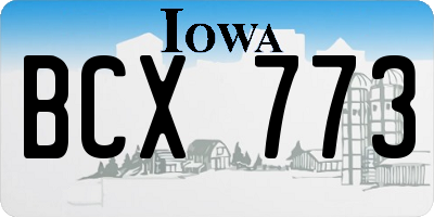 IA license plate BCX773