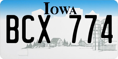 IA license plate BCX774