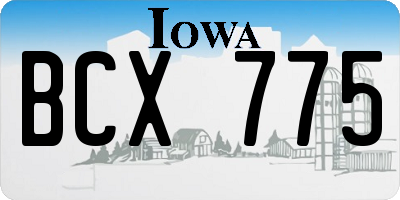 IA license plate BCX775