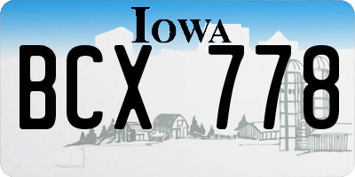 IA license plate BCX778