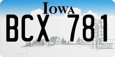 IA license plate BCX781