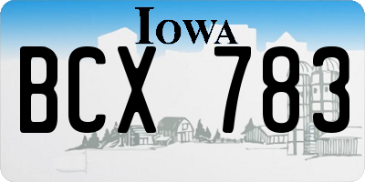 IA license plate BCX783