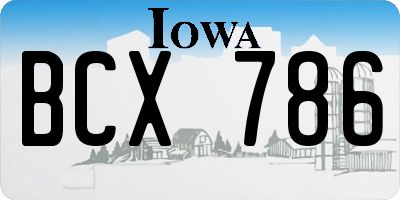 IA license plate BCX786