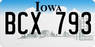 IA license plate BCX793