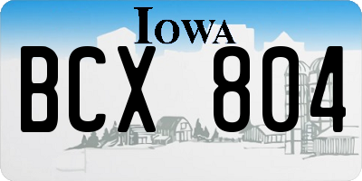 IA license plate BCX804