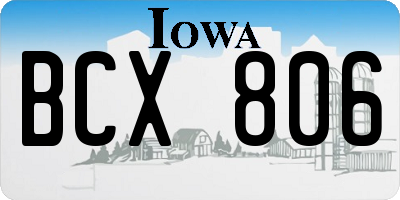IA license plate BCX806