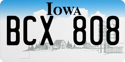 IA license plate BCX808