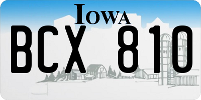 IA license plate BCX810