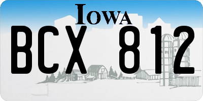 IA license plate BCX812