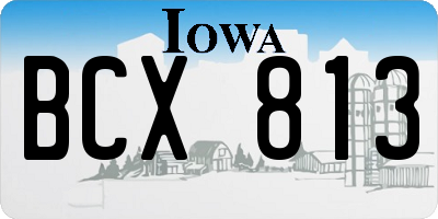 IA license plate BCX813