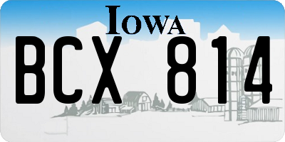 IA license plate BCX814