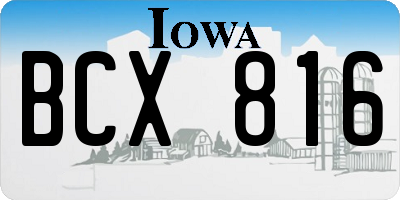 IA license plate BCX816