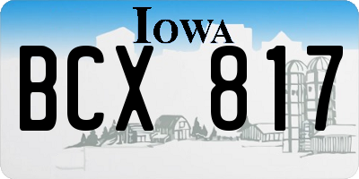 IA license plate BCX817