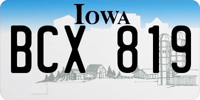 IA license plate BCX819