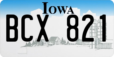 IA license plate BCX821