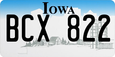 IA license plate BCX822