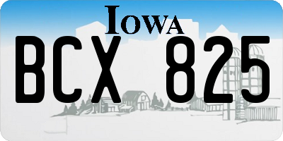 IA license plate BCX825