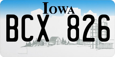IA license plate BCX826