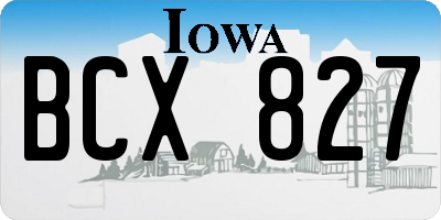 IA license plate BCX827