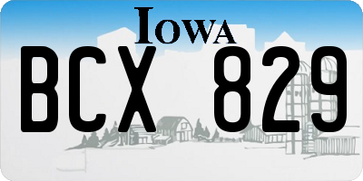 IA license plate BCX829