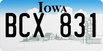 IA license plate BCX831