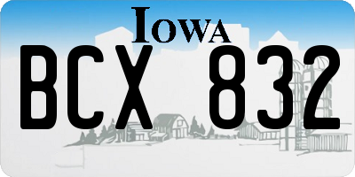 IA license plate BCX832