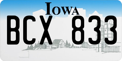IA license plate BCX833