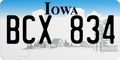 IA license plate BCX834