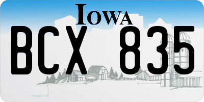 IA license plate BCX835