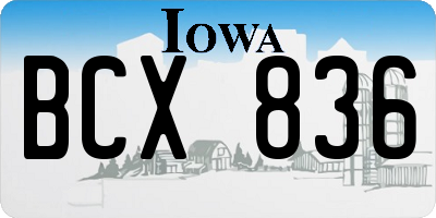 IA license plate BCX836