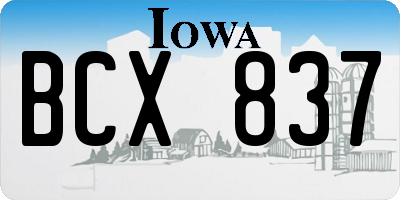 IA license plate BCX837