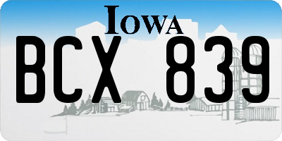 IA license plate BCX839