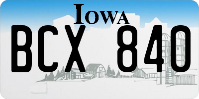IA license plate BCX840