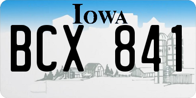 IA license plate BCX841
