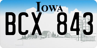 IA license plate BCX843