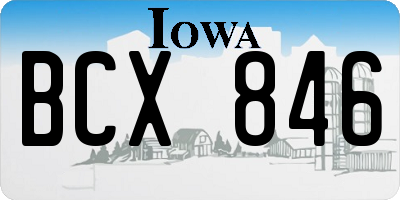 IA license plate BCX846
