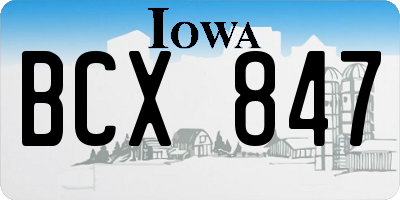 IA license plate BCX847