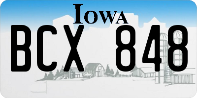 IA license plate BCX848