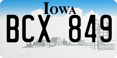 IA license plate BCX849
