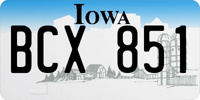 IA license plate BCX851