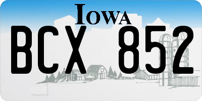 IA license plate BCX852